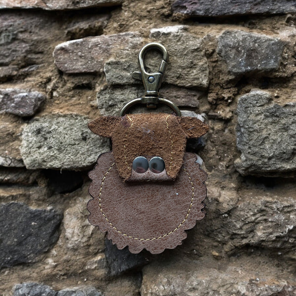 Recycled Leather Animal Head Keyring - Choice of Design