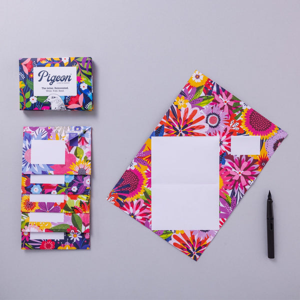 Floral Fantasia Pigeon Letter Paper 6-pack