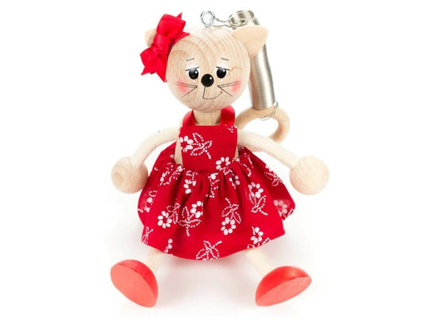 Wooden Figure on a Spring - Cat (choice of colour)