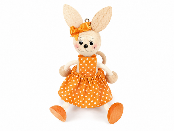Wooden Figure on a Spring - Bunny (choice of colour)