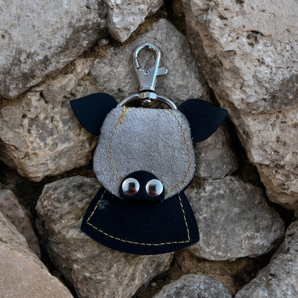 Recycled Leather Animal Head Keyring - Choice of Design