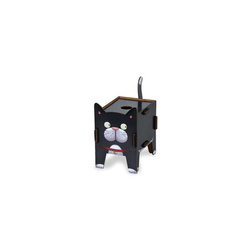 Black cat-shaped box on a white background