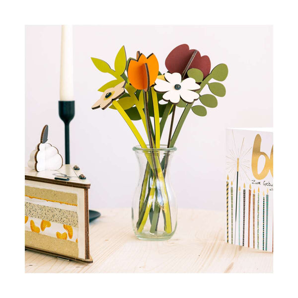 Everlasting Wooden Spring Flower Bouquet