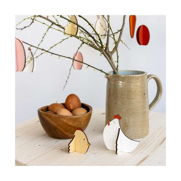 Hanging Wooden Easter Decorations (set of 6)