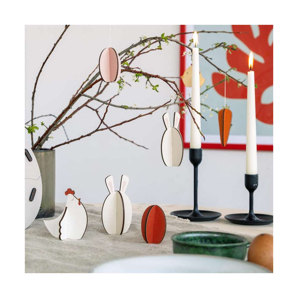 Hanging Wooden Easter Decorations (set of 6)