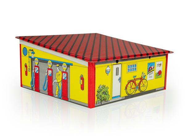 Colourful Kovap toy garage with cartoon-style design on a white background