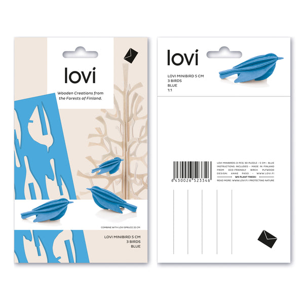 Lovi Minibird  5cm - makes 3 mini birds - Choice of colour