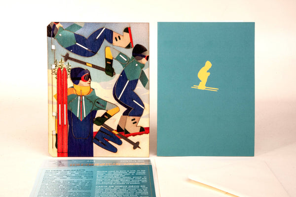 Skier 3D deco greeting card