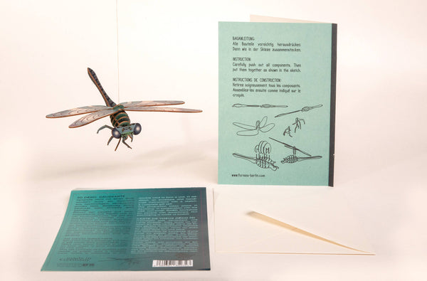 Dragonfly 3D decorative greeting card