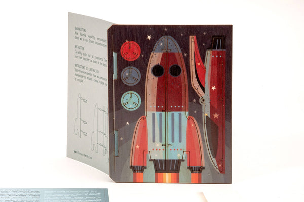 Rocket 3D decorative greeting card