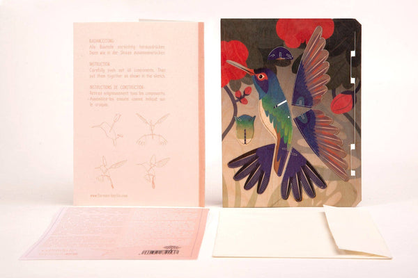 Hummingbird 3D decorative greeting card