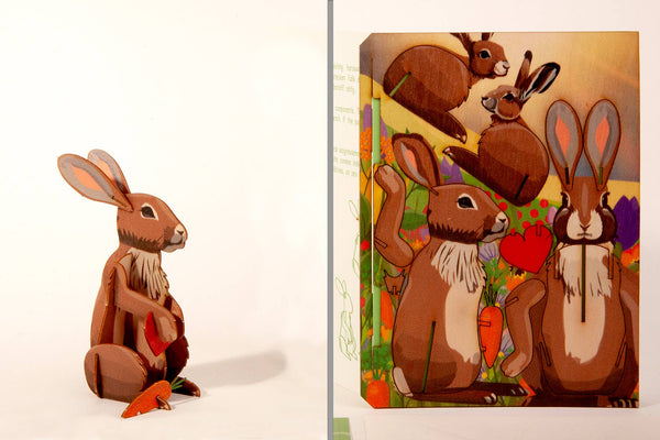 Bunny 3D decorative greeting card