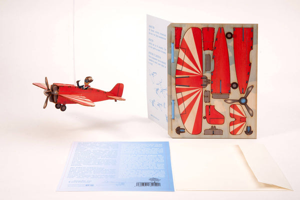 Airplane 3D decorative greeting card