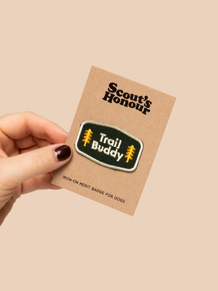 Trail Buddy iron-on patch for pets
