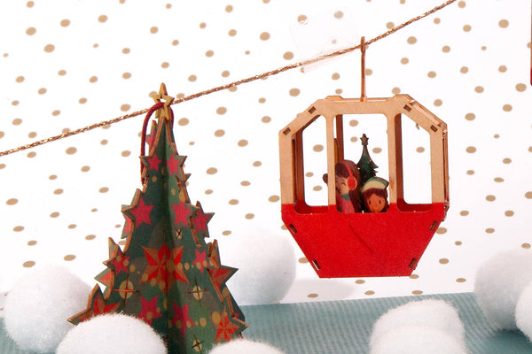 Cable Car 3D decorative greeting card