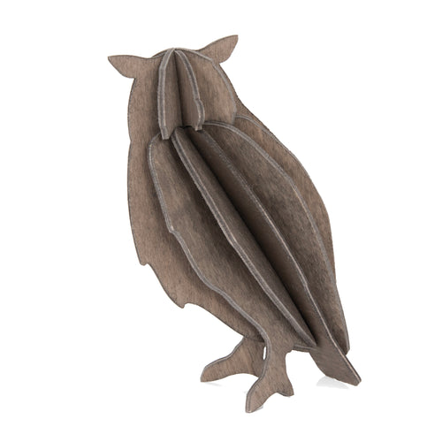Owl 9.5cm Grey