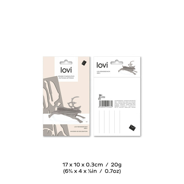 Reindeer 8cm Grey