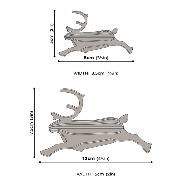 Reindeer 8cm Grey