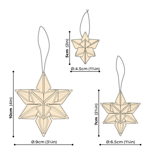 Star 5cm (6 pack) - Choice of Colour
