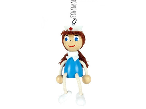 Wooden Figure on a Spring - Nurse