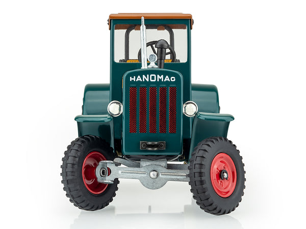 Dark green Kovap Hanomag R40 tractor front side view turning wheels
