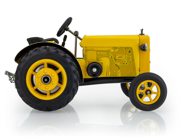 Kovap Tractor 75 Yellow tin toy side view