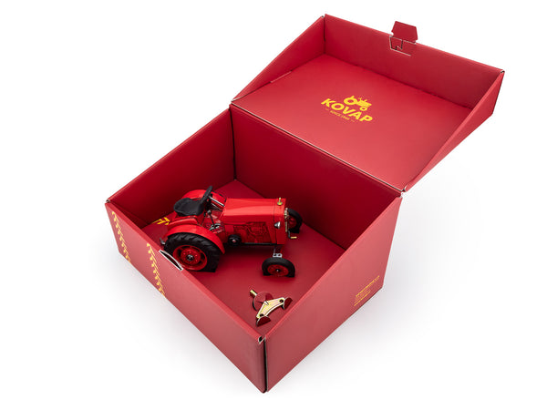 Kovap Tractor 75 Red tin toy in red Kovap box