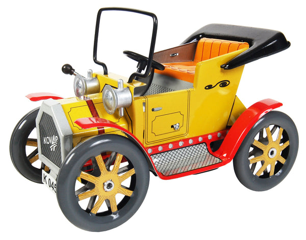 Kovap yellow Old Timer Car tin toy side view