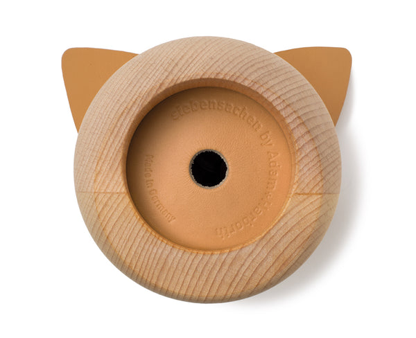 Miss Monnipenni - Money Box - Beech Wood light leather