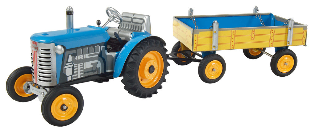Kovap - Zetor Tractor with Blue Trailer and metal discs